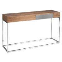 Estila Moderní konzolový stolek Forma Moderna ze dřeva a chromu 135cm
