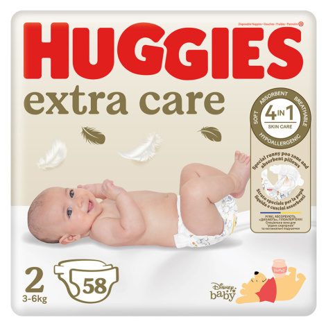 HUGGIES Dětské plenky Extra Care 2 velikost 3-6 kg 58 kusů