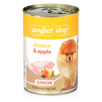 Konzerva pro štěňata Perfect Dog Junior Chicken&Apple (kuře&jablka), 400g