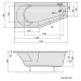 Polysan TIGRA L asymetrická vana 170x80x46cm, bílá