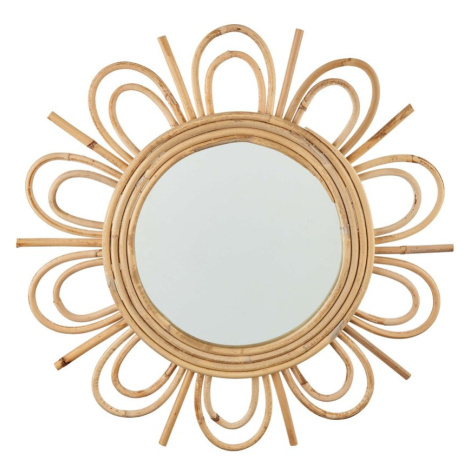 COTTAGE Ratanové zrcadlo ve tvaru květiny