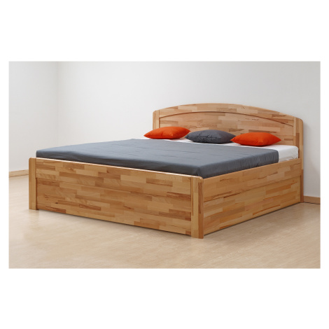 Postel BMB Marika Art - Masivní buk Rozměr: 180x200 cm, Provedení rohů: Rovné, Moření: 71 - Lak