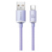 Baseus Crystal Shine odolný opletený kabel USB / USB-C 100W 2m purple