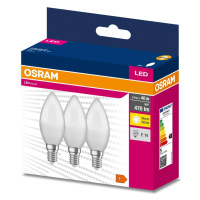 3PAK LED žárovka LED E14 B35 4,9W = 40W 470lm 3000K Teplá 220° OSRAM VALUE