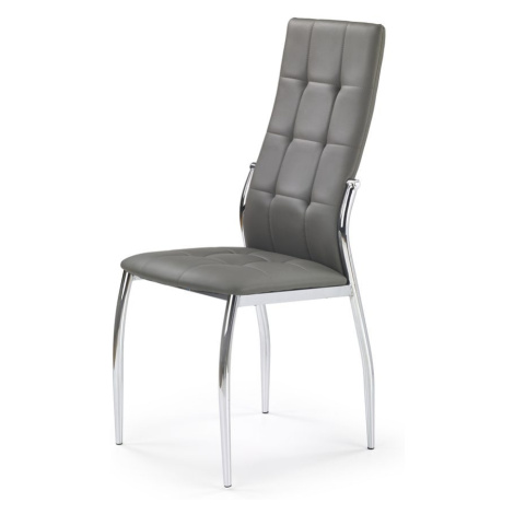 Halmar Halmar Šedá jídelní židle K209 z eko kůže s podnožím z chromované oceli