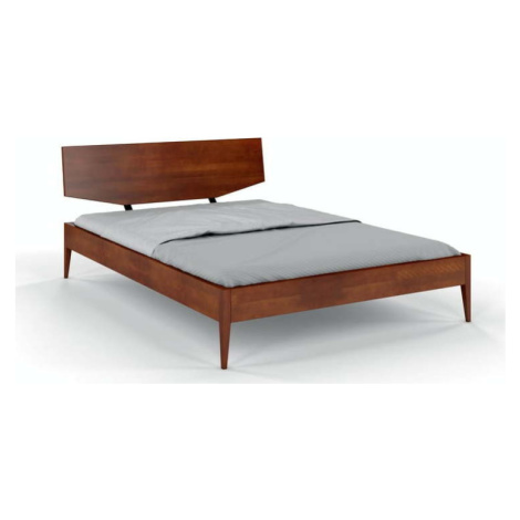Tmavě hnědá dvoulůžková postel z bukového dřeva 140x200 cm Sund – Skandica