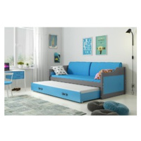 Dětská postel nebo gauč s výsuvnou postelí DAVID 190x80 cm Modrá Šedá