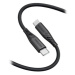 SWISSTEN datový kabel soft silicone USB-C - USB-C, 60W, 1.5m, černá - 71532010