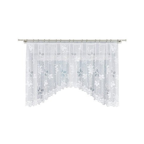 MyBestHome Dekorační oblouková krátká záclona na žabky RENATA 110 bílá 250 × 110 cm