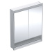 Geberit ONE - Zrcadlová skříňka s LED osvětlením, 750x900x150 mm, 2 dvířka, s nikou, vestavná, h