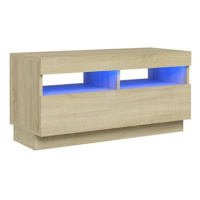 Shumee TV skříňka s LED osvětlením dub sonoma 80 × 35 × 40 cm