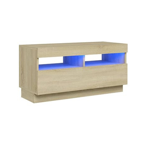 Shumee TV skříňka s LED osvětlením dub sonoma 80 × 35 × 40 cm