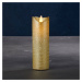 Sirius LED svíčka Sara Exclusive, zlatá, Ø 5cm, výška 15cm