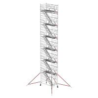Altrex Široké lešení se schody RS TOWER 53, dřevěná plošina, délka 2,45 m, pracovní výška 14,20 