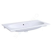 Geberit 500.643.01.8 - Umyvadlo 900x480 mm, bez otvoru pro baterii, s přepadem, s KeraTect, bílá