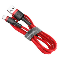 Baseus Cafule extra odolný nylonem opletený kabel USB / Lightning QC3.0 2,4A 0,5m red