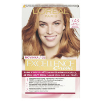 L'Oréal Paris Excellence Créme permanentní barva na vlasy 7.43 -blond měděná zlatá, 72+48+12+60 