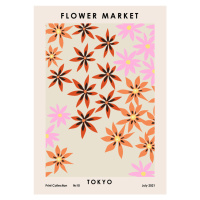 Ilustrace Flower Market Tokyo, NKTN, 30 × 40 cm