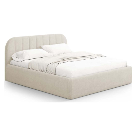 Krémová čalouněná dvoulůžková postel s úložným prostorem s roštem 160x200 cm Juno – Windsor & Co Windsor & Co Sofas