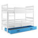 BMS Dětská patrová postel ERYK | bílá Barva: bílá / modrá, Rozměr: 190 x 80 cm