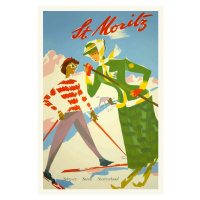 Obrazová reprodukce Vintage Travel Poster (Ski Season / Snow), 26.7x40 cm
