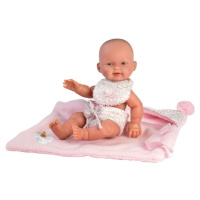 Llorens 26308 New born holčička realistická panenka miminko s celovinylovým tělem 26 cm