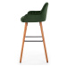 Barová židle JUANA ořech/tmavě zelená