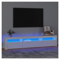 vidaXL TV skříňka s LED osvětlením bílá vysoký lesk 195x35x40 cm