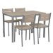 Jídelní souprava stůl a 4 židle světlé dřevo s bílou BLUMBERG, 251906
