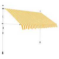vidaXL Ručně zatahovací markýza 300 cm oranžovo-bílé pruhy