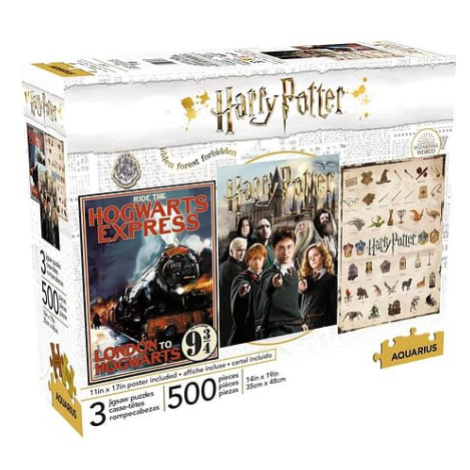 Puzzle Harry Potter - Plakáty (3 ks), 500 dílků AQUARIUS