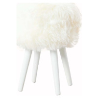Stolička s bílým sedákem z ovčí kožešiny Native Natural White, ⌀ 30 cm