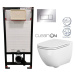 DEANTE Podomítkový rám, pro závěsné WC mísy + SLIM tlačítko chrom + WC CERSANIT CLEANON CASPIA +