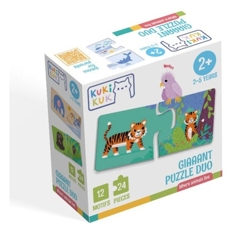 KukiKuk Giaaant Puzzle Duo Where Animals Live Betexa