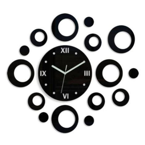 ModernClock 3D nalepovací hodiny Rings černé