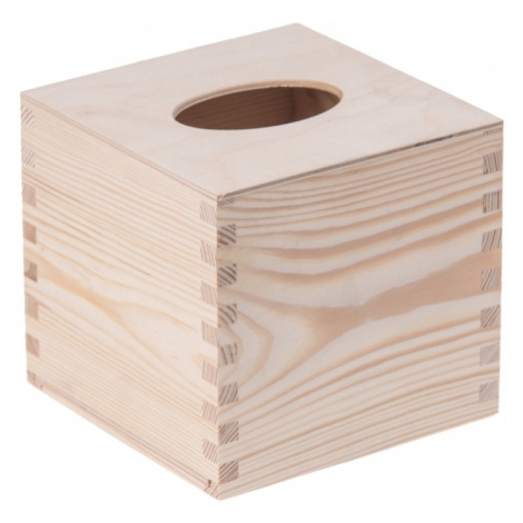FK Dřevěná krabička na kapesníky - 13x13x13 cm, Přírodní