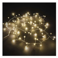 LED girlanda – perly, 1,2 m, 3x AA, vnitřní, teplá bílá, časovač