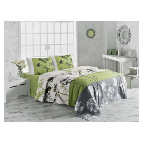 Lehký bavlněný přehoz přes postel na dvoulůžko Belezza Green, 200 x 230 cm Mijolnir