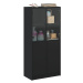 vidaXL Highboard s dvířky černý 68 x 37 x 142 cm kompozitní dřevo