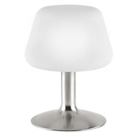PAUL NEUHAUS LED stolní lampa v oceli a stínítkem z opálového skla, teplá bílá barva vč. dotykov
