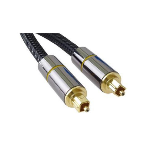 PremiumCord Optický audio kabel Toslink, OD:7mm, Gold-metal design + Nylon 3m
