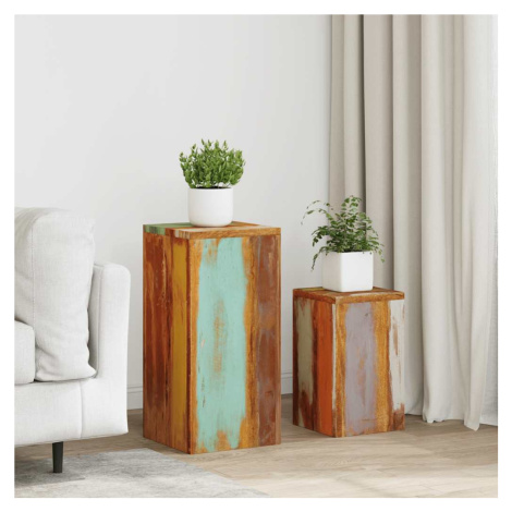 vidaXL Stojany na květiny 2 ks masivní recyklované dřevo