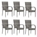 SHUMEE Židle zahradní, polyratan, šedé - 6ks v balení 310088