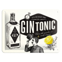 Plechová cedule Gin Tonic, (20 x 15 cm)