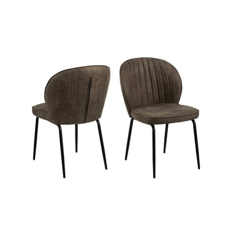 Design Scandinavia Jídelní židle Patricia (SET 2 ks), hnědá