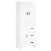 vidaXL Skříň highboard lesklá bílá 69,5 x 34 x 180 cm kompozitní dřevo