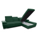 Rohová sedačka rozkládací Korfu pravý roh tmavě zelená