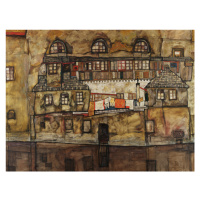 Obrazová reprodukce The House on the River Wall, Egon Schiele, 40 × 30 cm