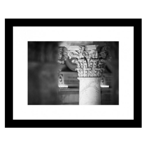 Rámovaný obraz Sloup 30x24 cm, černobílý Asko