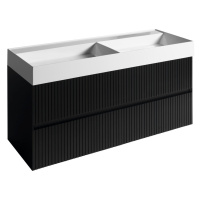 FILENA dvojumyvadlová skříňka 118x51,5x43cm, černá mat strip FID1212BS